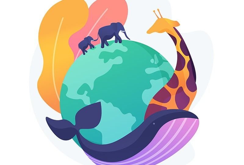 Wild animals protection abstract concept vector illustration.